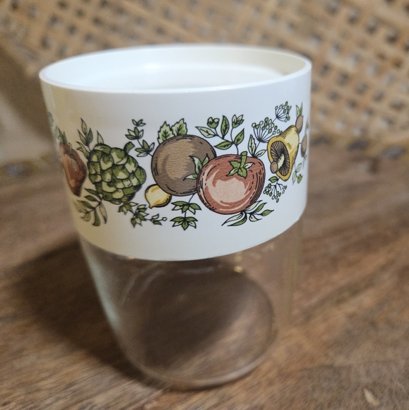 Vintage Pyrex Spice Of Life Round Clear Glass Storage Container Jar - Picture 4 of 11